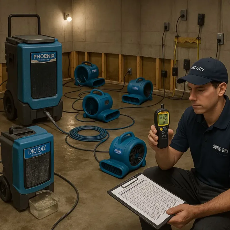 Structural Drying and Dehumidification process in Glenarden, MD